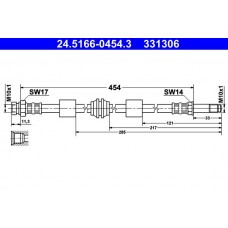 24.5166-0454.3 ATE Гальмівний шланг
