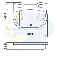 CBP02215 COMLINE Комплект гальмівних колодок дисковий гальм