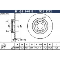 B1.G212-0212.1 GALFER Гальмівний диск
