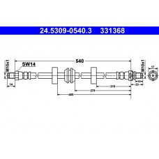 24.5309-0540.3 ATE Гальмівний шланг