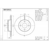 B6F1001S AISIN Гальмівний диск