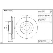 B6F1001S AISIN Гальмівний диск
