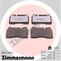 20217.965.1 ZIMMERMANN Комплект гальмівних колодок дисковий гальм
