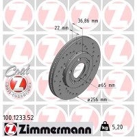 100.1233.52 ZIMMERMANN Гальмівний диск