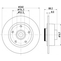 8DD 355 123-341 HELLA Гальмівний диск