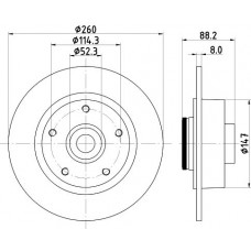 8DD 355 123-341 HELLA Гальмівний диск