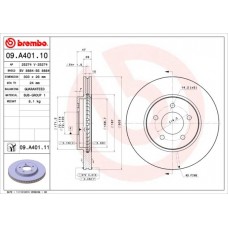 09.A401.10 BREMBO Гальмівний диск