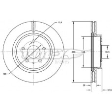TX 73-14 TOMEX Brakes Гальмівний диск