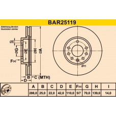 BAR25119 BARUM Гальмівний диск