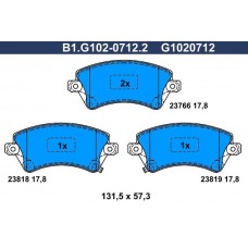 B1.G102-0712.2 GALFER Комплект гальмівних колодок дисковий гальм