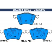 B1.G102-0592.2 GALFER Комплект гальмівних колодок дисковий гальм