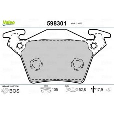 598301 VALEO Комплект гальмівних колодок дисковий гальм