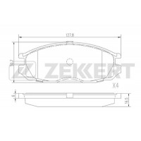 BS-2162 ZEKKERT КомплеК т гальмівних колодок, дискове гальмо