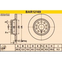 BAR12169 BARUM Гальмівний диск