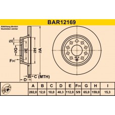 BAR12169 BARUM Гальмівний диск