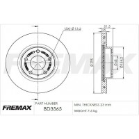 BD-3565 FREMAX Гальмівний диск