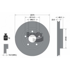 BDS1489 BENDIX Braking Гальмівний диск