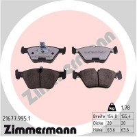 21677.995.1 ZIMMERMANN Комплект гальмівних колодок дисковий гальм