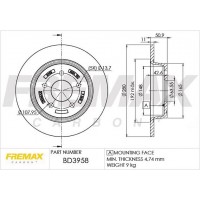 BD-3958 FREMAX Гальмівний диск