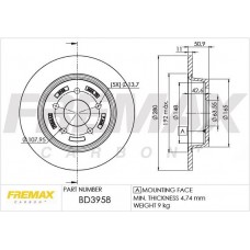 BD-3958 FREMAX Гальмівний диск