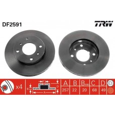 DF2591 TRW Гальмівний диск