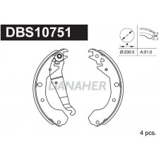 DBS10751 DANAHER Комплект гальмівних колодок