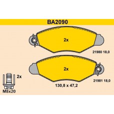BA2090 BARUM Комплект гальмівних колодок дисковий гальм