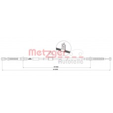 17.0606 METZGER Тросик, cтояночный тормоз
