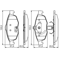 0 986 495 161 BOSCH Комплект гальмівних колодок дисковий гальм
