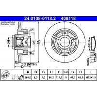 24.0108-0118.2 ATE Гальмівний диск