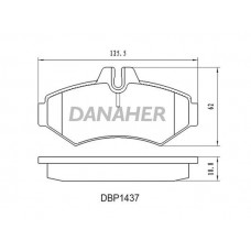 DBP1437 DANAHER Комплект гальмівних колодок дисковий гальм