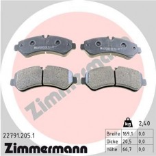 22791.205.1 ZIMMERMANN Комплект гальмівних колодок дисковий гальм