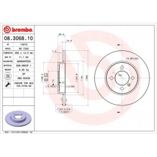 08.3068.10 BREMBO Гальмівний диск