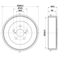 8DT 355 300-501 HELLA PAGID Гальмівний барабан