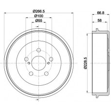 8DT 355 300-501 HELLA PAGID Гальмівний барабан