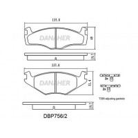 DBP756/2 DANAHER Комплект гальмівних колодок дисковий гальм