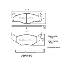 DBP756/2 DANAHER Комплект гальмівних колодок дисковий гальм