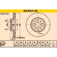 BAR22145 BARUM Гальмівний диск