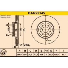 BAR22145 BARUM Гальмівний диск