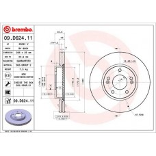 09.D624.11 BREMBO Гальмівний диск
