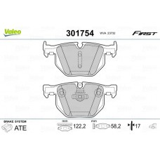 301754 VALEO Комплект гальмівних колодок дисковий гальм