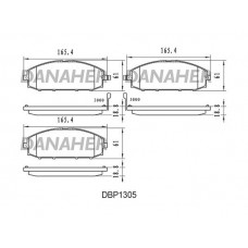 DBP1305 DANAHER Комплект гальмівних колодок дисковий гальм