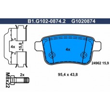 B1.G102-0874.2 GALFER Комплект гальмівних колодок дисковий гальм