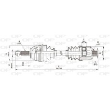 DRS6136.00 OPEN PARTS Привідний вал