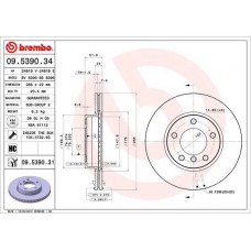 09.5390.31 BREMBO Гальмівний диск