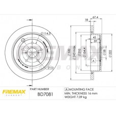 BD7081 FREMAX BRAKE DISC HIGH CARBON