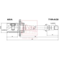 TYIR-AV20 ASVA Шарнирный комплект, Привідний вал