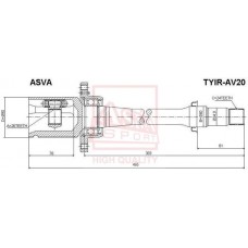 TYIR-AV20 ASVA Шарнирный комплект, Привідний вал