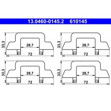 13.0460-0145.2 ATE Комплектуючі колодки дискового гальма