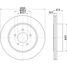 8DD 355 115-481 HELLA Гальмівний диск
